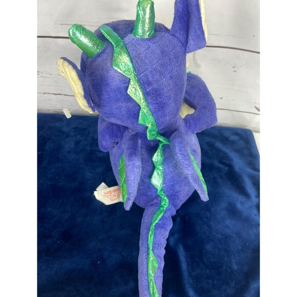 Cuddly Barn Purple & Green Plush Dragon Stuffed Animal Toy Reads Story Tim& Wing - Picture 3 of 5
